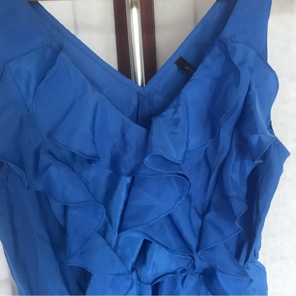 ZINGA Blue Top with Ruffles Size M - Picture 3 of 12